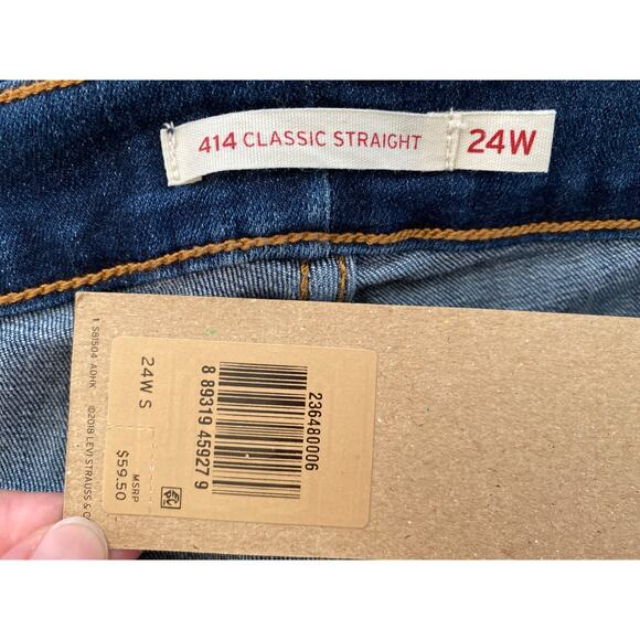 Levi's Womens 414 Classic Straight Blue Denim Jeans NEW 24W Short - Picture 6 of 11